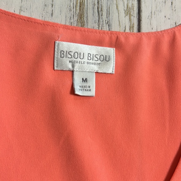 BISOU BISOU blouse size M coral colored - Picture 2 of 2